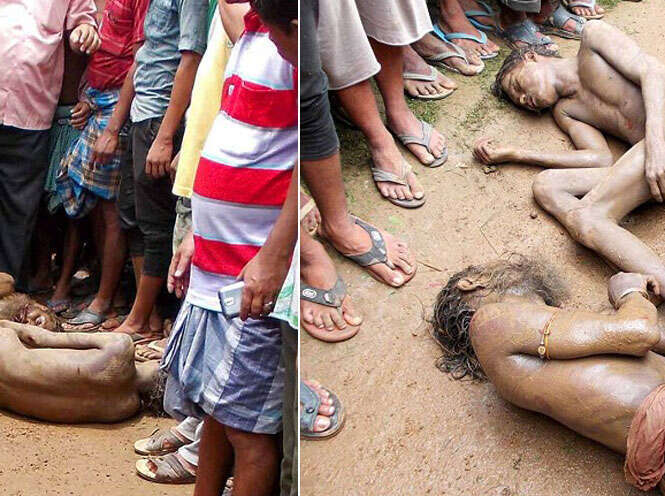 Homens são espancados por moradores na Índia após estuprar e matar menina Homens são espancados por moradores na Índia após estuprar e matar menina