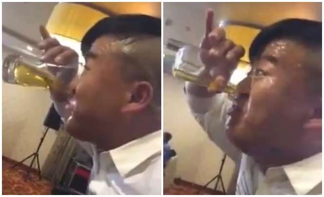Vídeo bizarro de homem bebendo cerveja pelo nariz faz enorme sucesso na internet