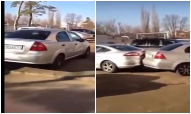 Mulher bate em 17 carros quando tentava estacionar falando ao celular