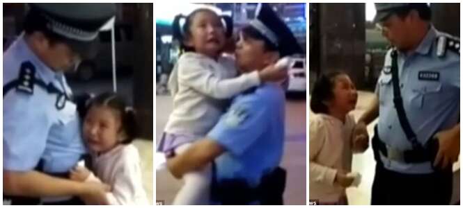 Filha que passa pouco tempo com pai policial chora ao encontra-lo de plantão nas ruas