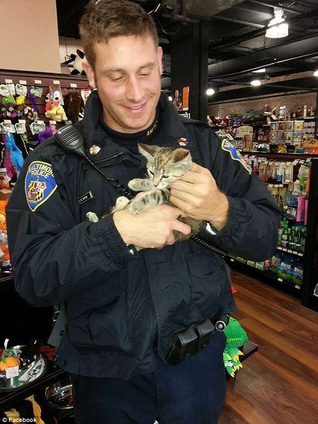 Policial faz sucesso na internet depois de salvar gato