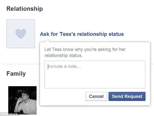 Botão de relacionamento no Facebook