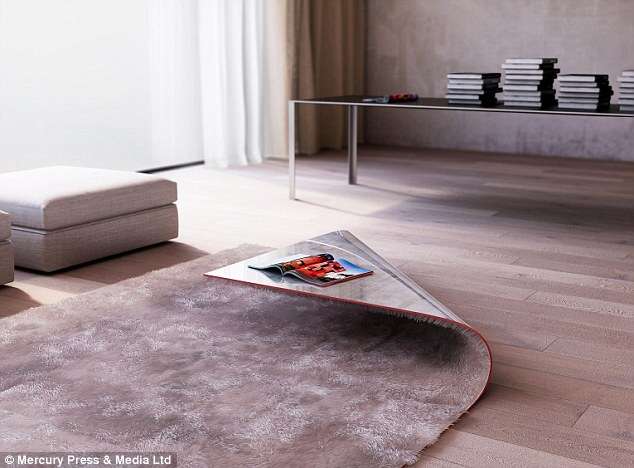 Designer cria tapete que pode se transformar em mesa