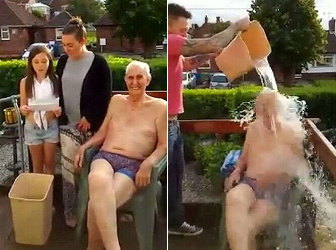 Idoso de 102 anos se torna a pessoa mais velha a completar desafio do balde de gelo
