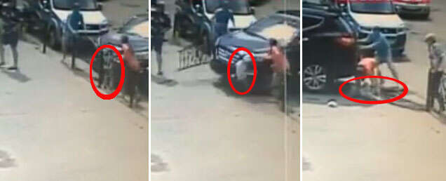Vídeo chocante mostra carro passando por cima de cabeça de criança.