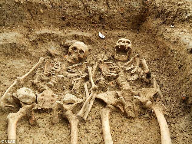 Esqueletos enterrados há 700 anos são descobertos