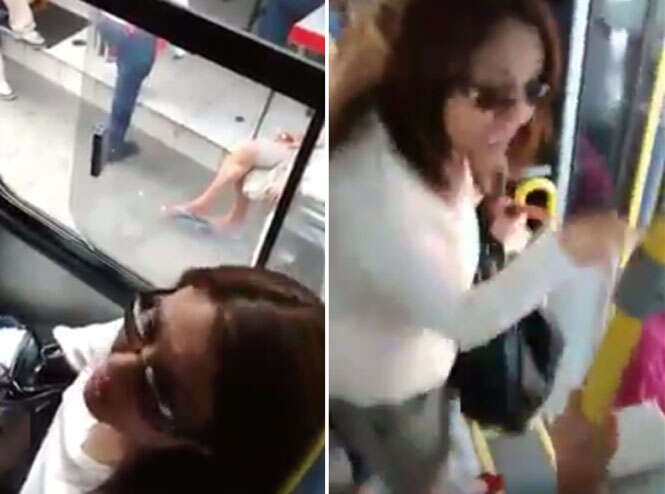 Mulher discute com idosa por lugar em ônibus