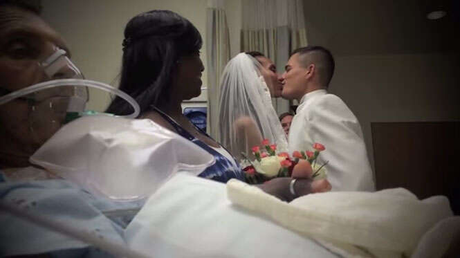 Noiva realiza casamento no quarto de hospita
