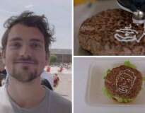 Empresa imprime rosto de clientes em hambúrgueres usando maionese