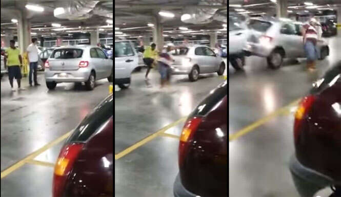 Motorista furioso engata marcha ré de automóvel e se choca contra veículo de homens com quem discutia