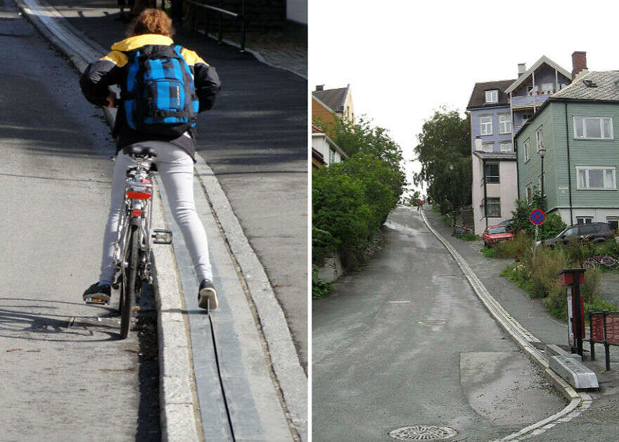 Cidade norueguesa inaugura primeira “escada rolante” para ciclistas