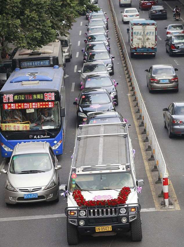 More Than Twenty 100,000 GBP Motors Used In Bridal Convoy