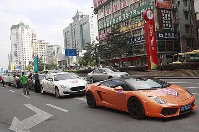 More Than Twenty 100,000 GBP Motors Used In Bridal Convoy