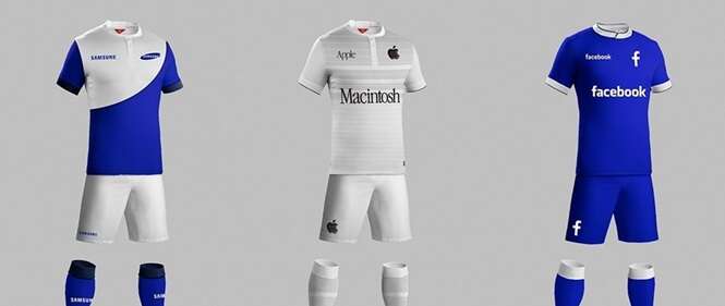 Designers transformam marcas famosas em equipes de futebol