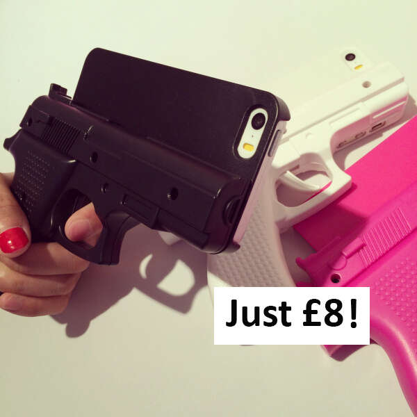 Case para iPhone com forma de arma