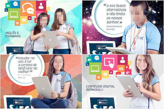 Escola usou MacBook como iPad em publicidade