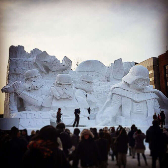 Escultura de neve de Star Wars