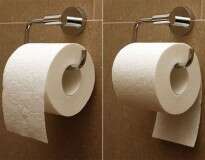 Você sabe qual a maneira correta de pendurar o rolo de papel higiênico no banheiro?