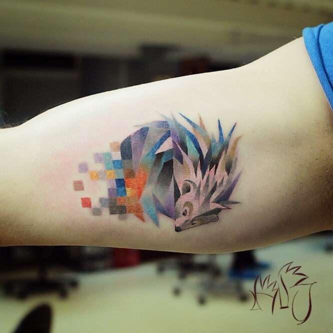 Tatuagens de animais pixelados