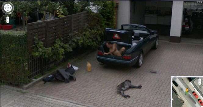 Cenas estranhas encontradas no Google Street View