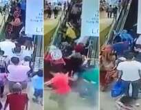 Escada rolante muda sentido e derruba várias pessoas, incluindo crianças, dentro de shopping na Malásia
