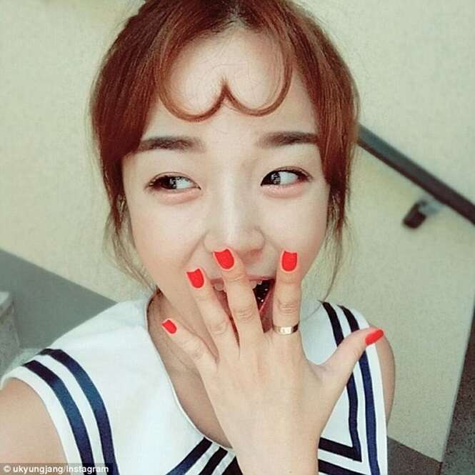 Franja com formato de coração é a nova tendência na Coreia do Sul