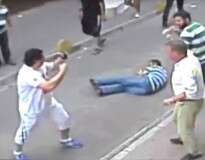 Vídeo mostra momento em que boxeador luta e derrota várias pessoas após se envolver em briga