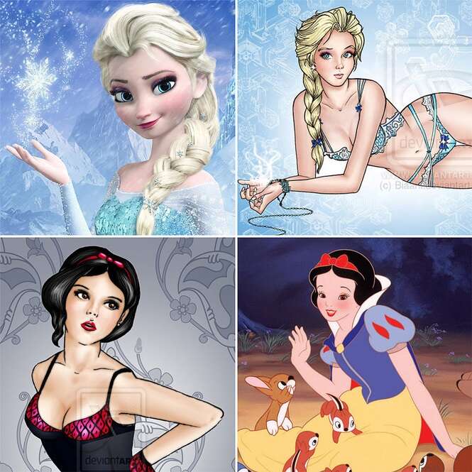 Princesas da Disney como modelos de lingerie