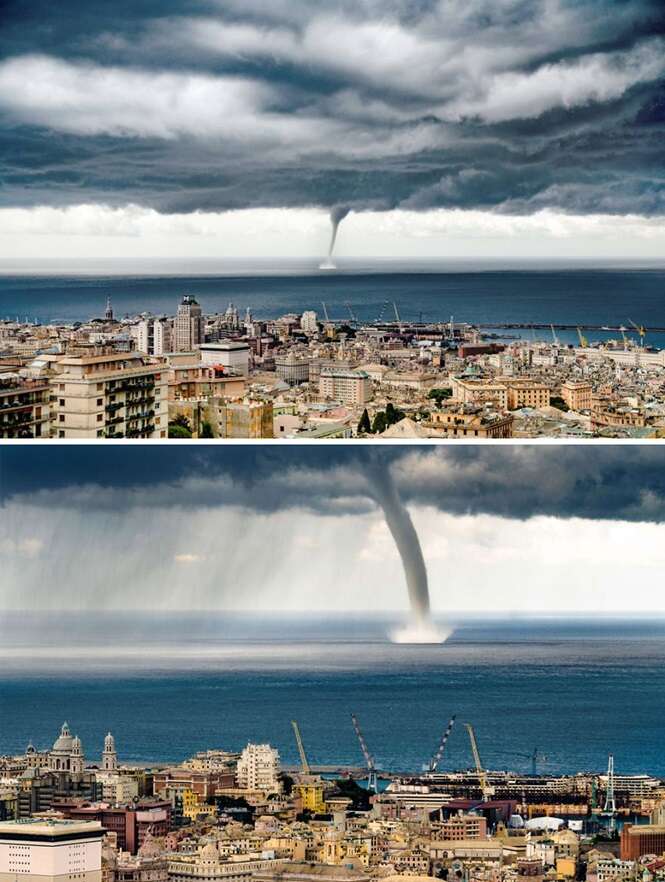 Fotógrafo em férias captura momento em que tornado atinge mar da Itália