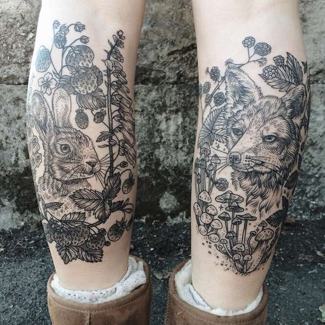 Tatuador se inspira na fauna, flora e desenhos no estilo vintage em suas tatuagens