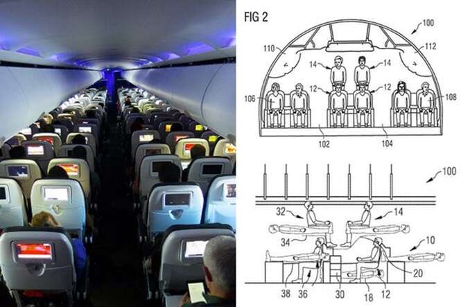 Aviões podem ter passageiros empilhados em cima uns dos outros