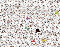 Imagem de panda escondido no meio de bonecos de neve faz enorme sucesso no Facebook