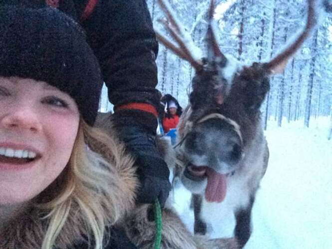 Mulher captura provável melhor selfie deste Natal