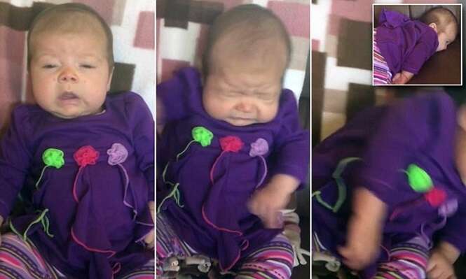 Bebê solta espirro poderoso, cai de cara no sofá e vídeo se torna viral na web