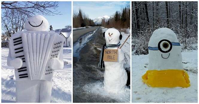 Bonecos de neve criativos