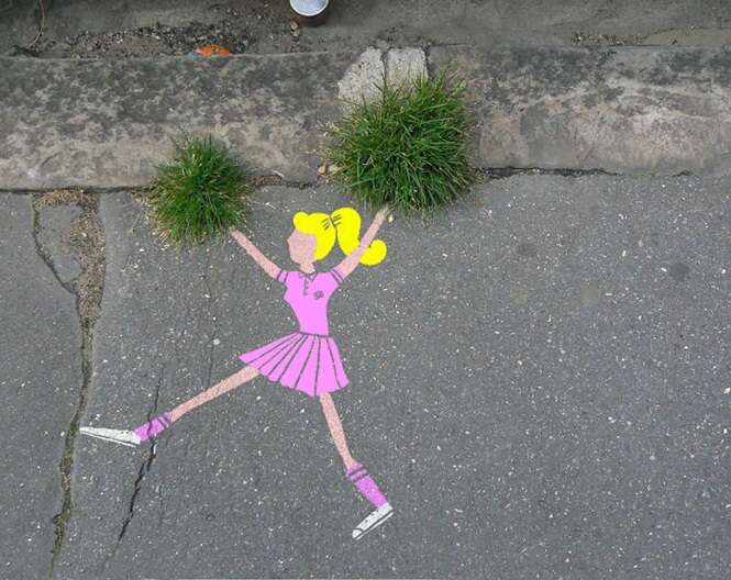 Artista adiciona doodles divertidos pelas ruas de Paris