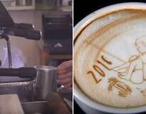 Máquina permite criar desenhos personalizados no seu café