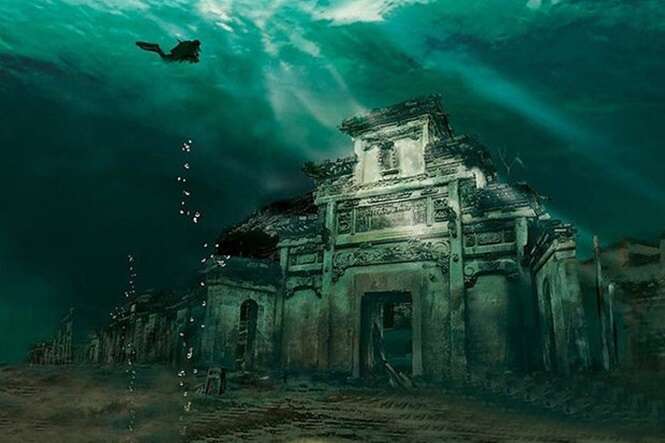 Incrível cidade construída ao longo de 1.300 anos é descoberta escondida dentro de lago na China