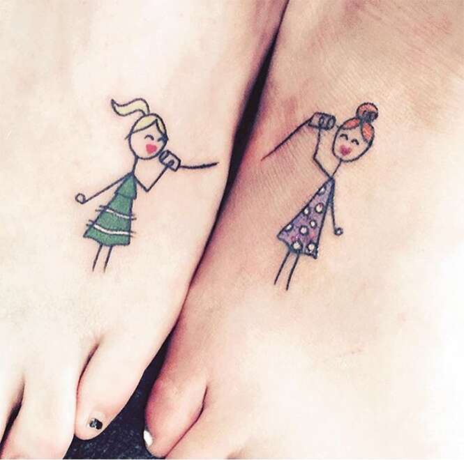 Tatuagens criativas que podem ser compartilhadas por irmãs