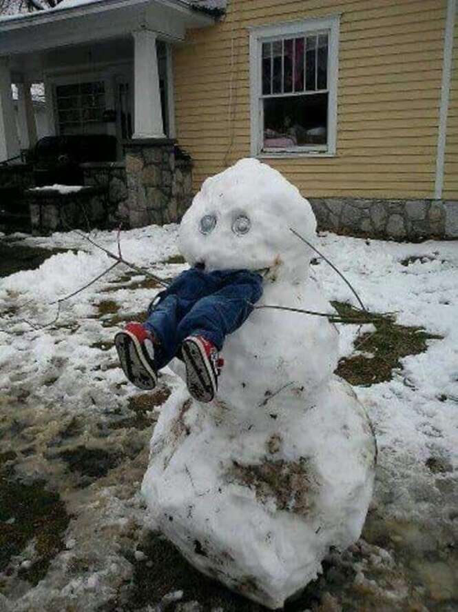 Os mais divertidos e criativos bonecos de neve