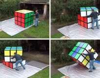 Homem cria o maior cubo mágico do mundo