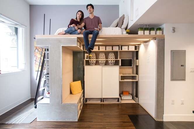 Designers cria área multifuncional para quem vive em pequenos apartamentos