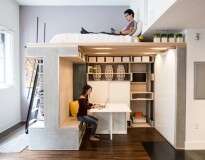 Designers cria área multifuncional para quem vive em pequenos apartamentos
