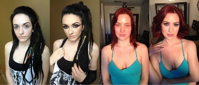 Maquiadora mostra antes e depois de suas clientes