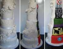 Convidados de casamento ficam maravilhados ao verem segredo escondido em bolo da cerimônia