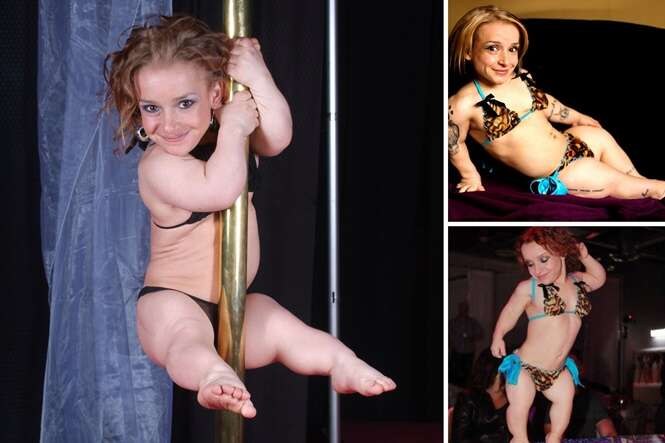 Menor dançarina de pole dance do mundo impressiona homens