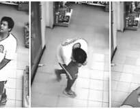 Vídeo: homem possuído se contorce antes de figura fantasmagórica aparecer e derrubar produtos de prateleira de supermercado