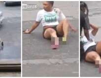 Vídeo: mulher é atropelada pela amante de seu namorado durante briga e acaba com uma perna quebrada