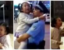 Vídeo: filha que passa pouco tempo com pai policial chora ao encontra-lo de plantão nas ruas