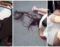 Vídeo: mulher bate na amante de seu marido e corta os cabelos da vítima no meio da rua